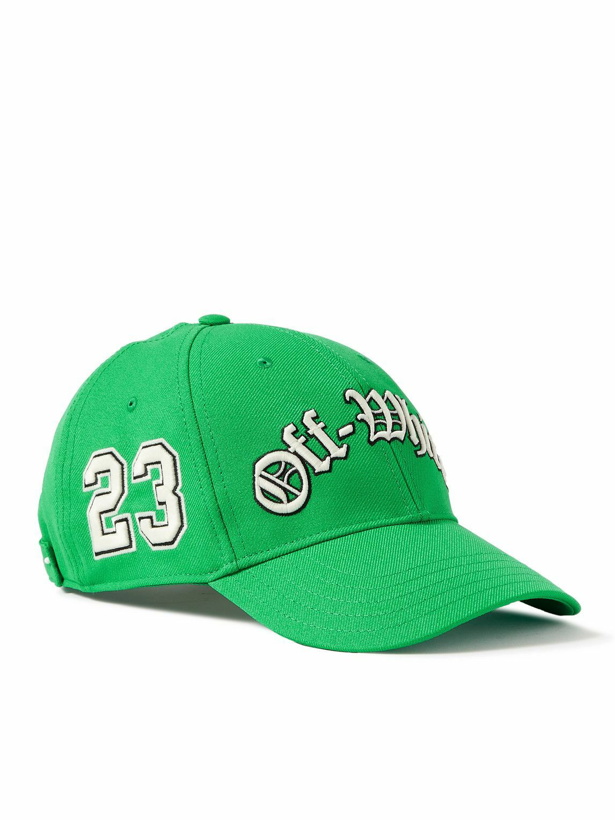 Photo: Off-White - Logo-Embroidered Twill Baseball Cap - Green