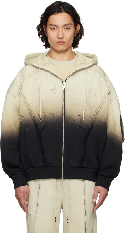 Photo: Feng Chen Wang Beige & Black Deconstructed Gradient Hoodie