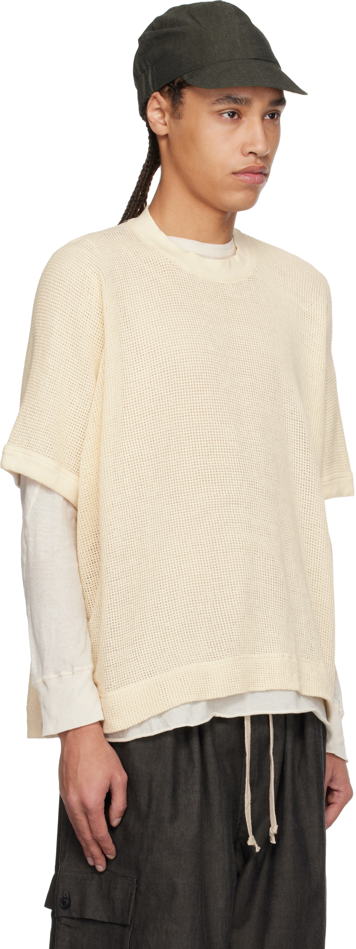 Jan-Jan Van Essche Off-White O-Project Mesh Jersey Basic T-shirt