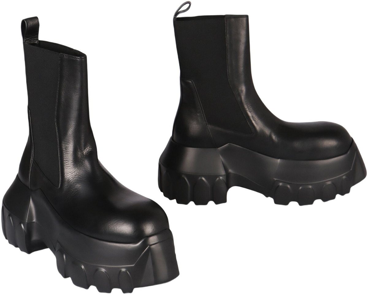 Rick Owens Leather Chelsea Boots