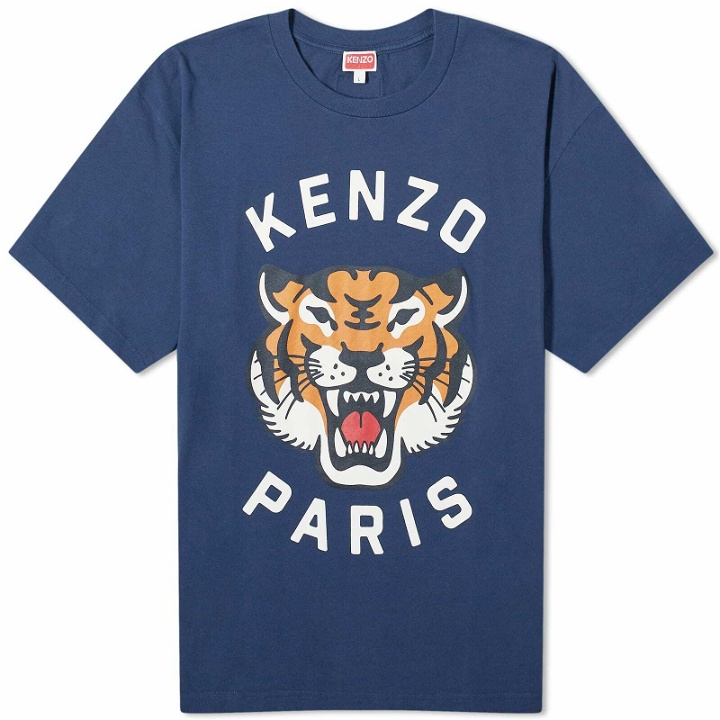 Photo: Kenzo Men's Lucky Tiger Oversized T-Shirt in Midnight Blue