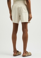 Wax London Dudley Striped Cotton Shorts Cream