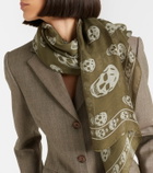 McQueen Printed silk scarf