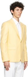 Alexander McQueen Yellow Cotton '70s Peak Rever Blazer