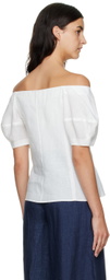 Chloé White Off-The-Shoulder Blouse
