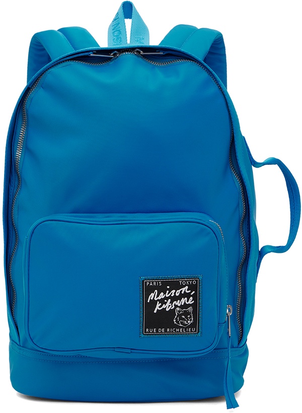 Photo: Maison Kitsuné Blue 'The Traveller' Backpack