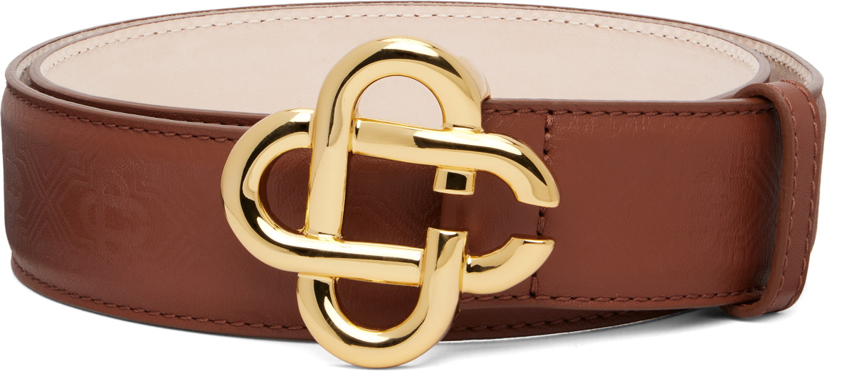 Casablanca Brown CC Logo Buckle Belt