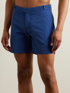 Frescobol Carioca - Tailored Slim-Fit Mid-Length Swim Shorts - Blue