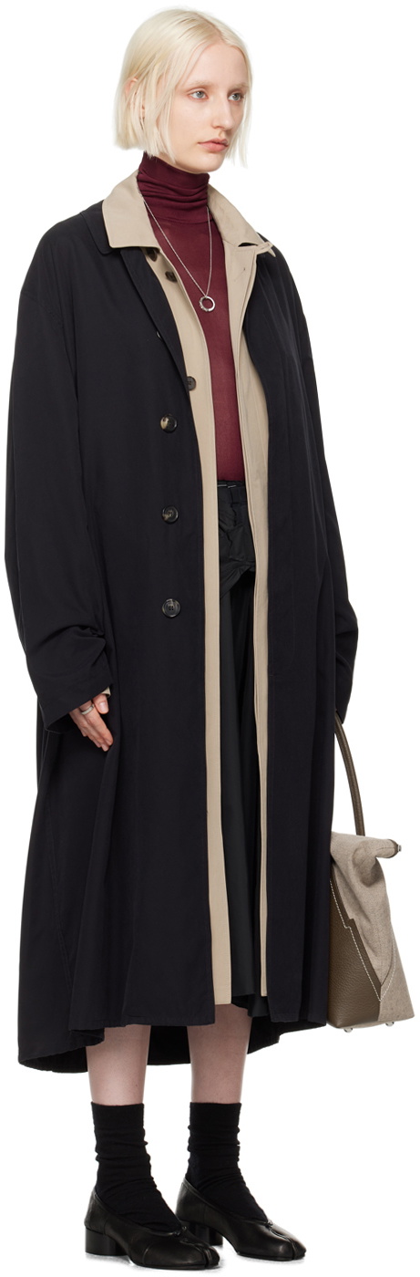 Maison Margiela Black Peached Trench Coat Maison Margiela