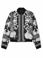 Versace - Reversible Printed Satin Bomber Jacket - Black