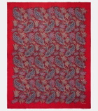 Etro Paisley and checked wool throw