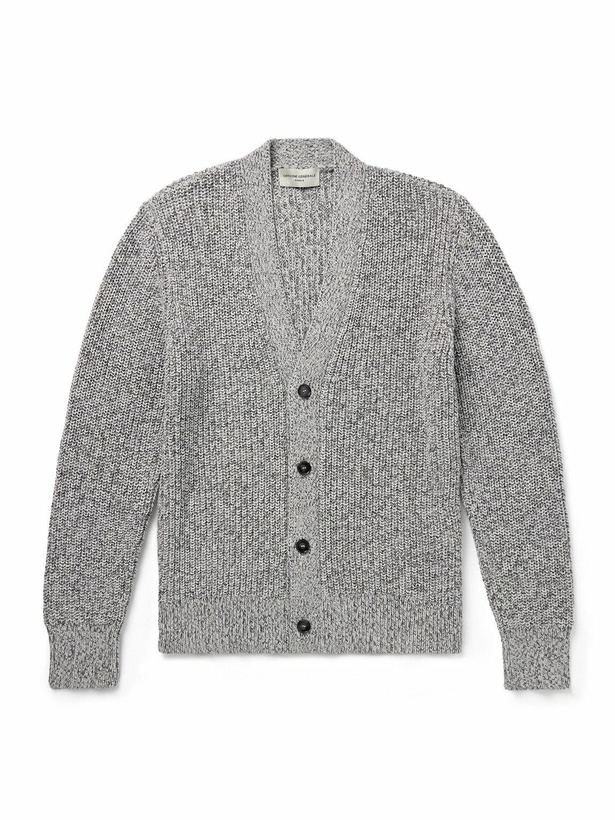 Photo: Officine Générale - Miles Ribbed Organic Cotton Cardigan - Gray
