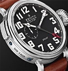 Zenith - Pilot Type 20 GMT 48mm Stainless Steel and Leather Watch - Black