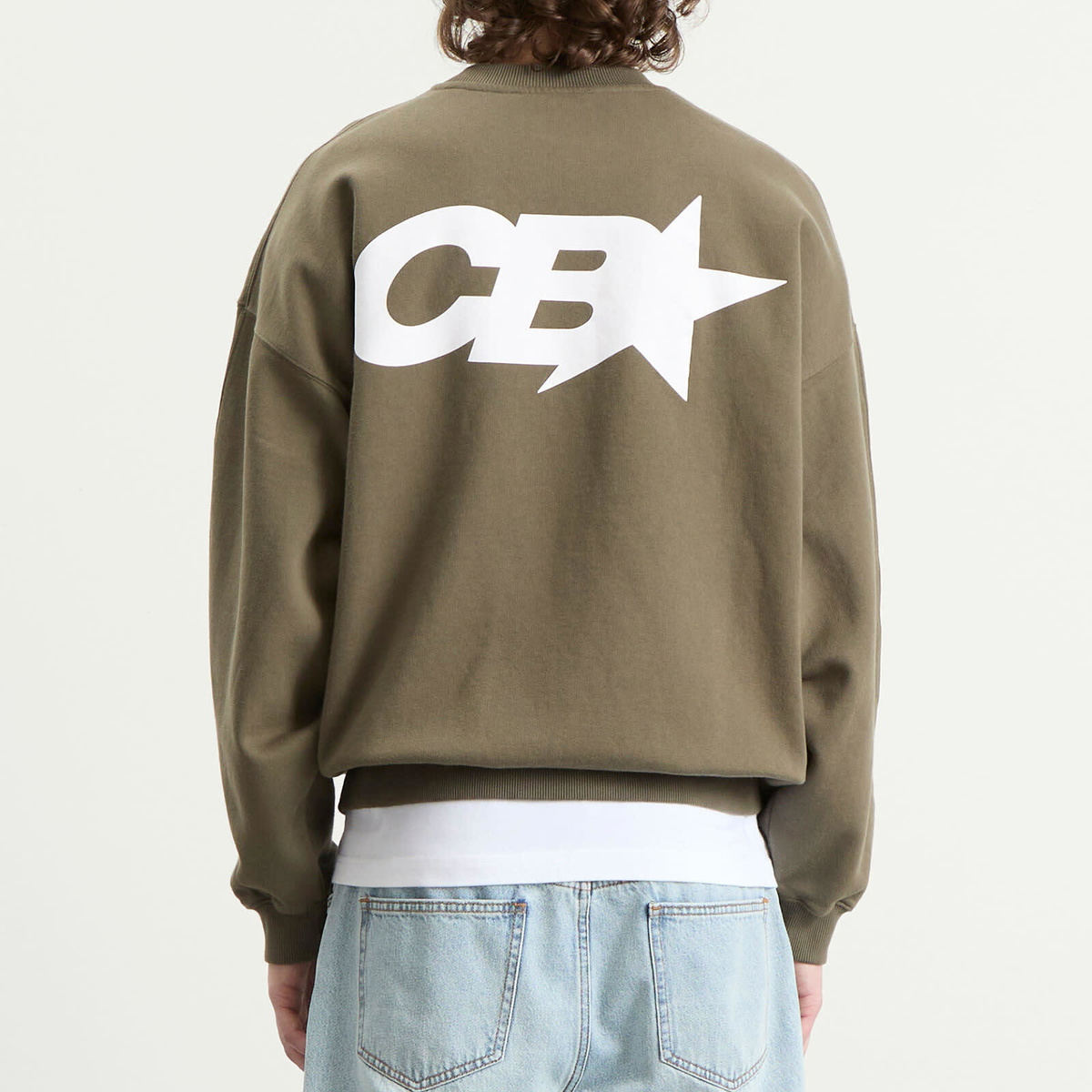 Cole Buxton Men's CB Star Racing Sweatshirt in Khaki