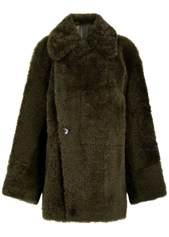 Photo: Petar Petrov Wild Is The Wind Shearling Coat Green Dark