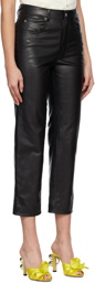 Gucci Black Grained Leather Pants