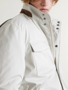 Kiton - Suede-Trimmed Shell Field Jacket - Neutrals