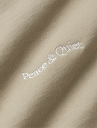 Museum Of Peace & Quiet - Wordmark Logo-Embroidered Cotton-Jersey Sweatshirt - Neutrals