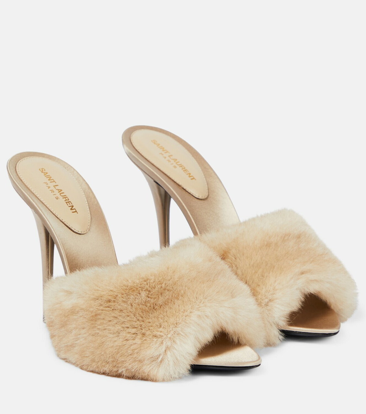 Saint Laurent - La 16 105 faux fur and leather mules