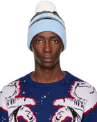 Bally Blue & Black Jacquard Beanie