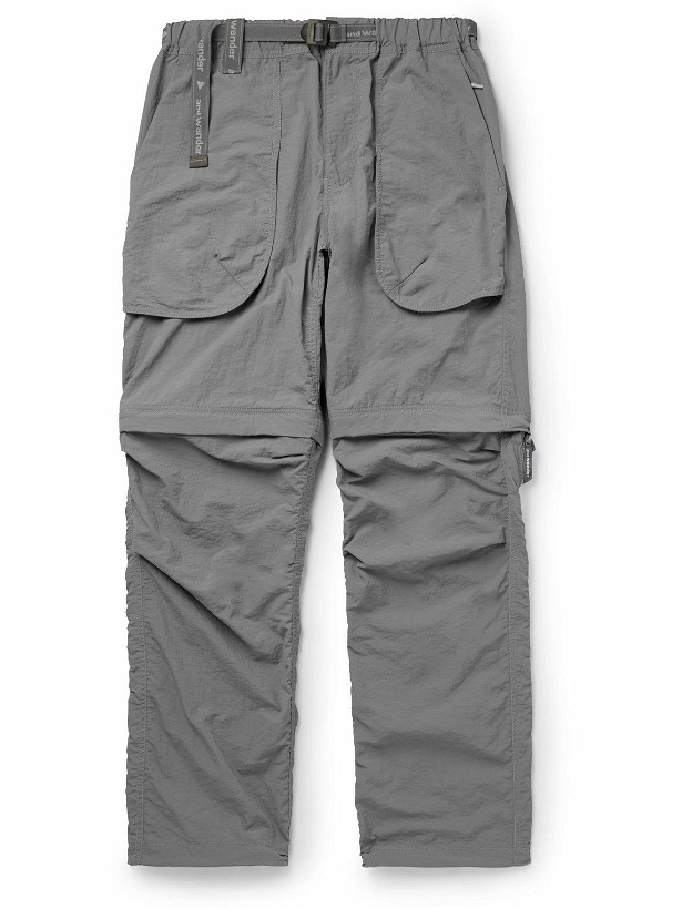 Photo: And Wander - Straight-Leg Convertible Belted Shell Trousers - Gray