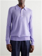 PIACENZA 1733 - Silk and Cashmere-Blend Polo Shirt - Purple