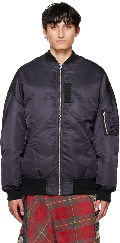 Photo: R13 Black Zip Out Bomber Jacket