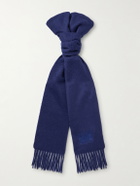 Paul Smith - Logo-Embroidered Fringed Cashmere Scarf