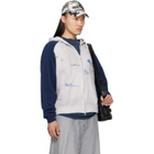 Balenciaga White Raglan Zip-Up Hoodoe