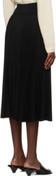 Theory Black Pleated Midi Skirt