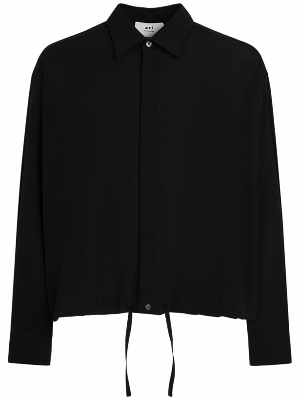 Photo: AMI PARIS - Cotton Crepe Shirt W/drawstring