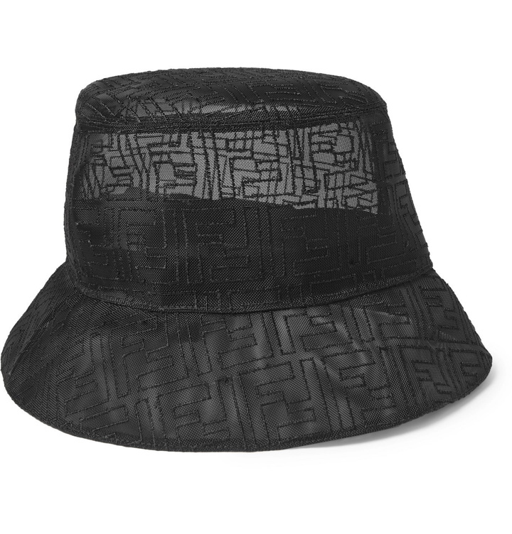 Photo: Fendi - Logo-Embroidered Organza Bucket Hat - Black