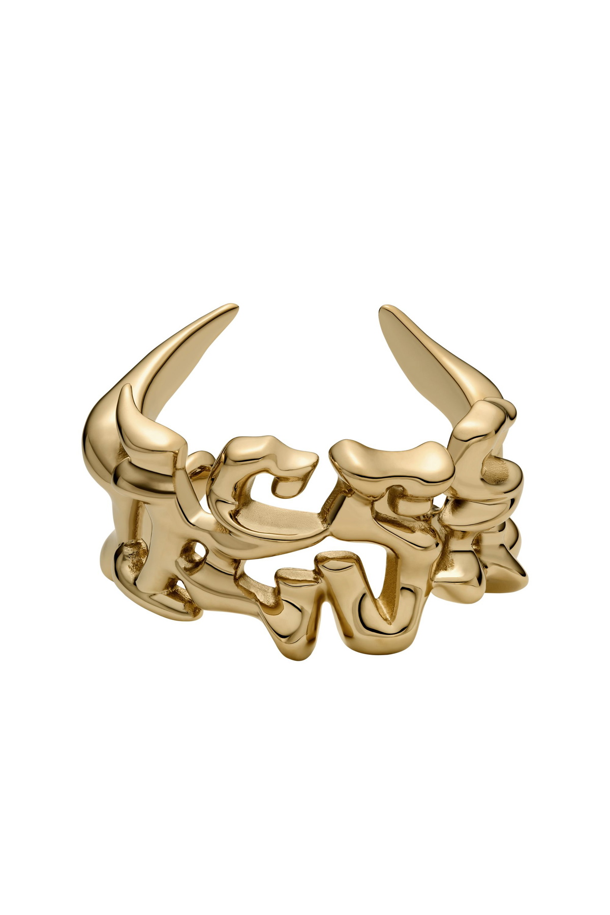 Diesel Stainless steel cuff bracelet - Bracelets - Unisex - Gold