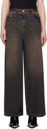 Juun.J Blue Loose Fit Dirty Washed Jeans