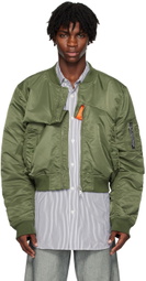 Marina Yee Green Customized Fold Bomber Jacket
