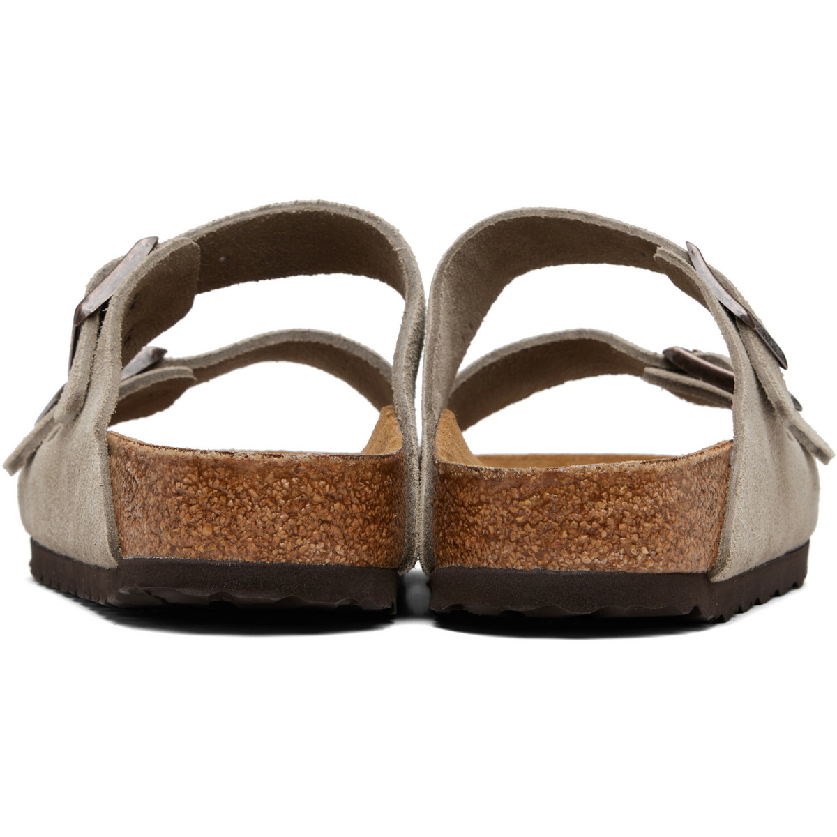 Birkenstock Taupe Regular Arizona Soft Footbed Suede Leather Sandals