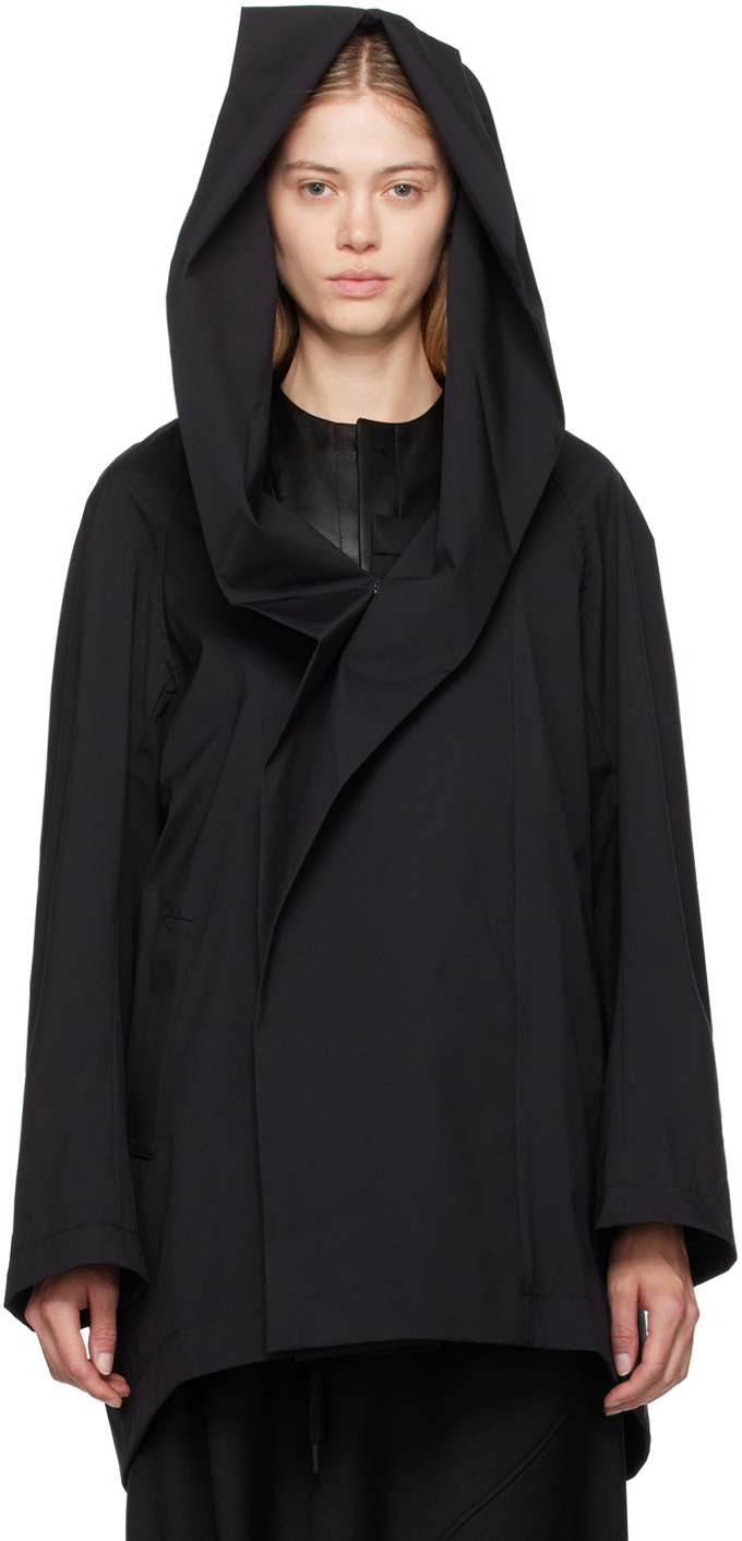 YOHJI YAMAMOTO Black R-Hooded Jacket Yohji Yamamoto