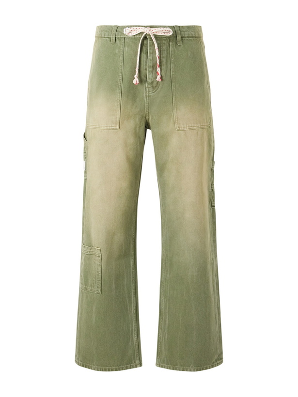 Photo: NAHMIAS - Gardener Utility Wide-Leg Drawstring Jeans - Green