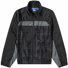 Junya Watanabe MAN Men's Wool Check Track Jacket in Black/Navy/Grey