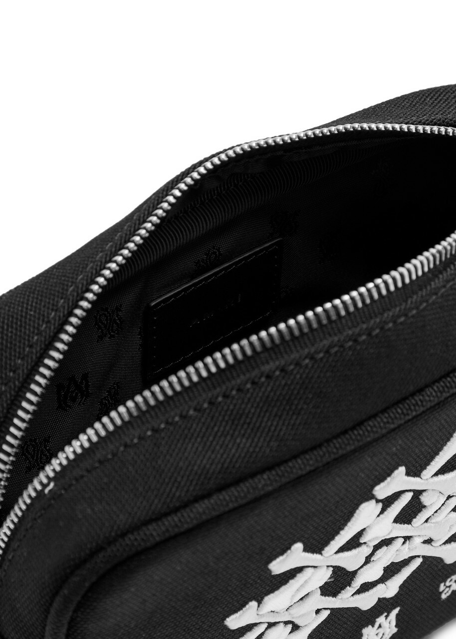 Amiri Bones Stacked Embroidered Canvas Camera bag - Black - One Size