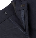 Fendi - Navy Logo Jacquard-Trimmed Stretch-Virgin Wool Suit Trousers - Navy
