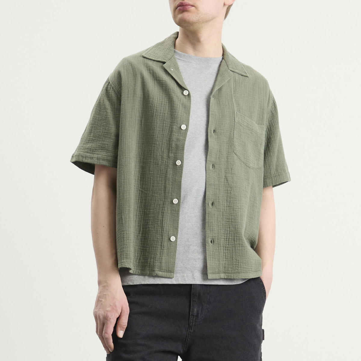 Corridor Men's Double Cloth Short Sleeve Shirt in Army