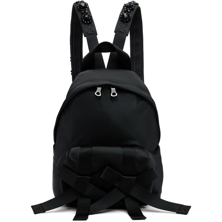 Photo: Simone Rocha Black Beaded Utility Bow Backpack