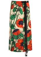 Wales Bonner Antille Satin Midi Wrap Skirt Red