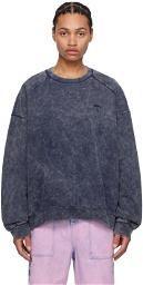 Juun.J Blue Garment-Dyed Sweatshirt