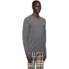 Burberry Grey Cashmere Monogram Motif Sweater