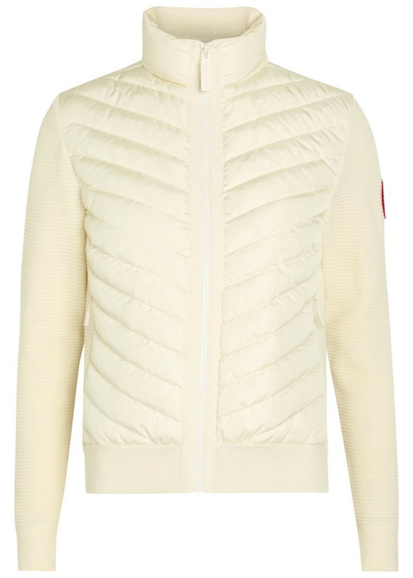 Photo: Canada Goose Hybridge Padded Shell and Wool-knit Jacket Cream