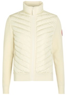 Canada Goose Hybridge Padded Shell and Wool-knit Jacket Cream