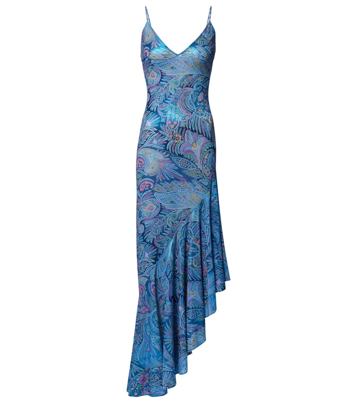 Photo: Etro Paisley asymmetric ruffled midi dress
