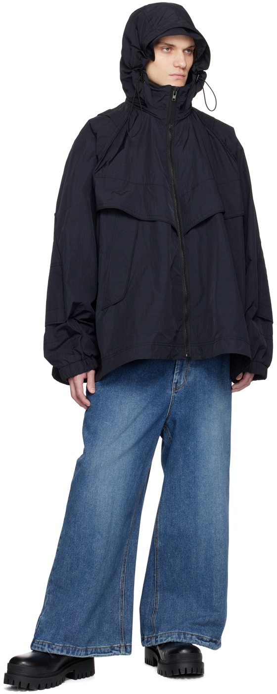Juun.J Black Storm Flap Coat
